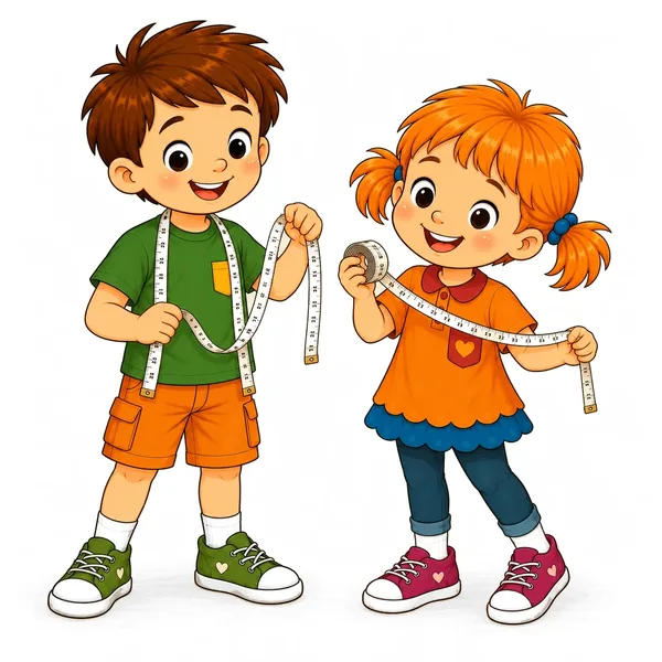 Ben und Mia mit Maßband